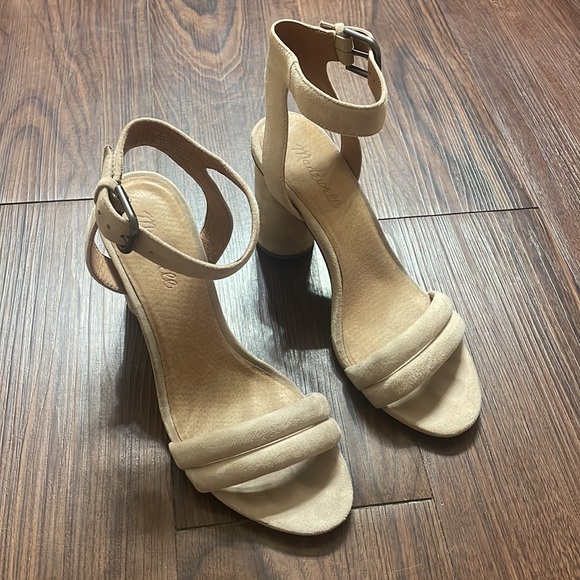 Madewell Suede Nude Heels - Picture 2 of 7
